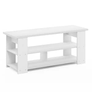 JAYA 47 in. White TV Stand Fits TVs Up to 50 in. with Cable Management