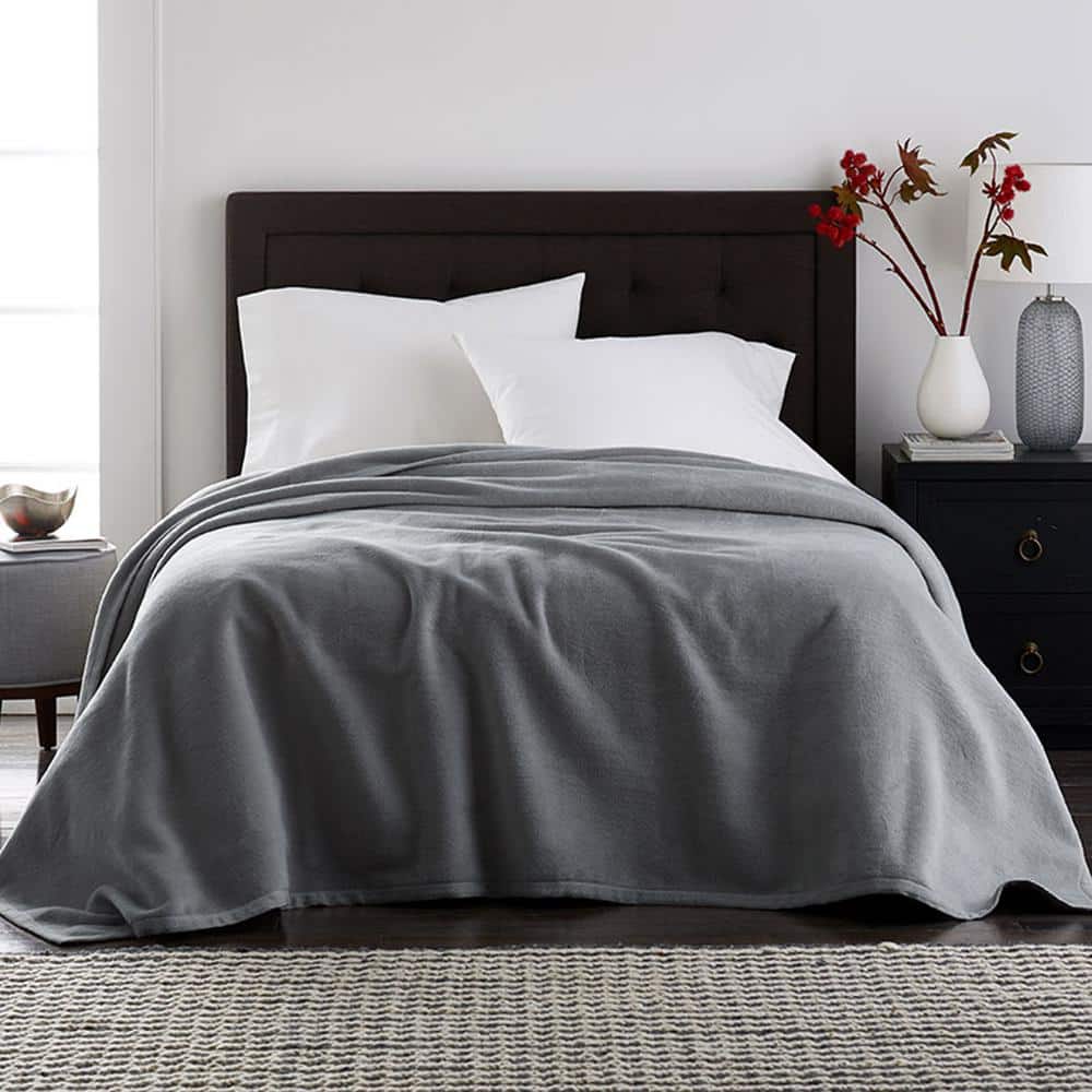 Off-White Queen Cotton Fleece Winter Throw Blanket