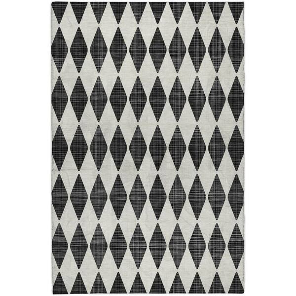 Dream Shag Premium Machine Washable Abstract ADS578 Black 5 ft. x 7 ft. 6 in. Area Rug
