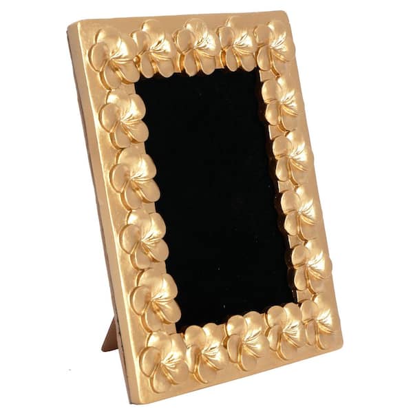 7 in. x 9 in. Gold Polyresin Single Photo Frame Picture Frame