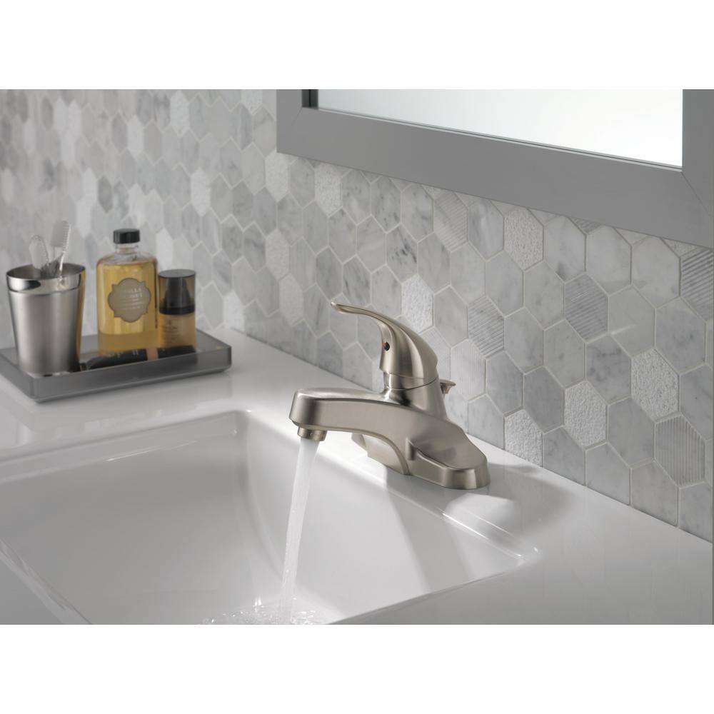 Core Brushed Nickel Single Handle Bathroom Faucet
