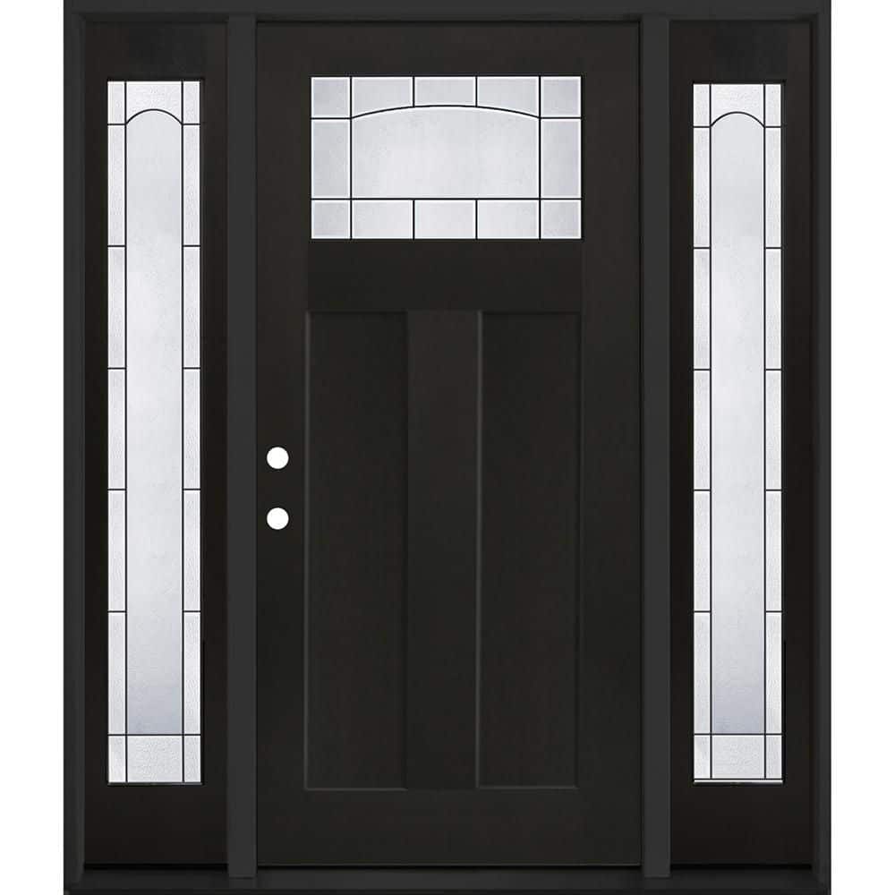 Regency 68 in. x 80 in. 1/4 TopL Empire Glass RHIS Onyx Mahogany Fiberglass Prehung Front Door w/14 in. -Full SLs 6-9/16 price history on PriceWatchPro
