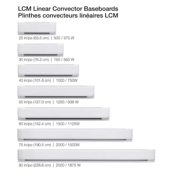 Dimplex 75 in. 2000/1500-Watt 240/208-Volt Linear Convector