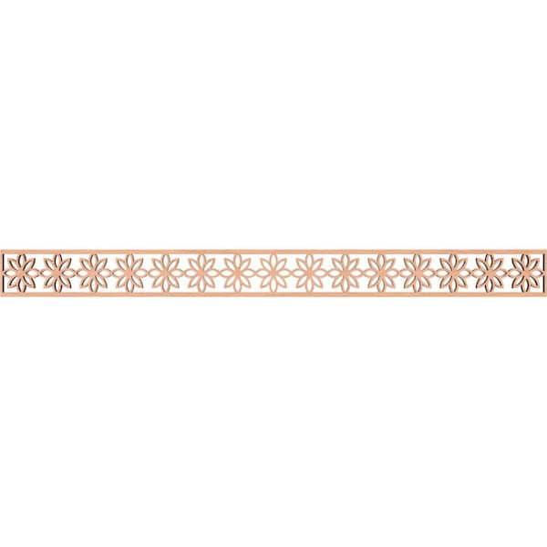 Ekena Millwork Daisy Fretwork 0.375 in. D x 46.375 in. W x 4 in. L Alder Wood Panel Moulding