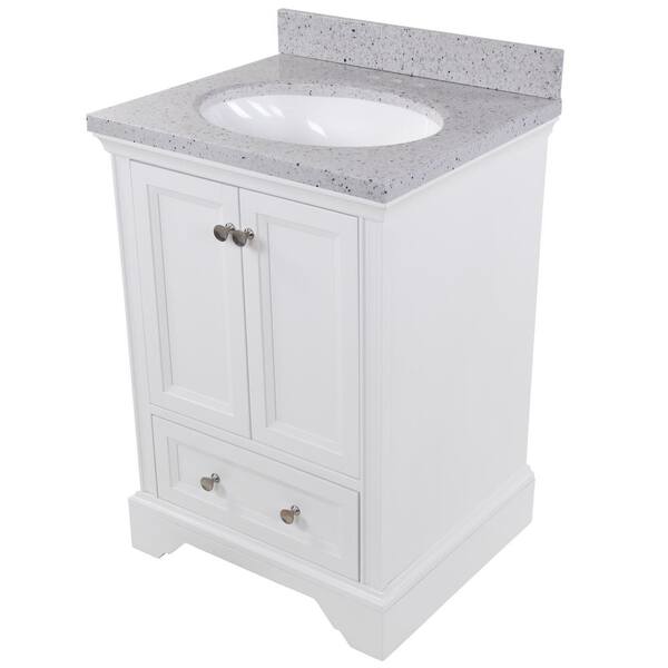 Home Decorators Collection 25 In W X 22 D 39 H Bath Vanity White With Solid Surface Top Silver Ash Sink Sf24p2v23 Wh - Home Decorators Collection Abbey Vanity