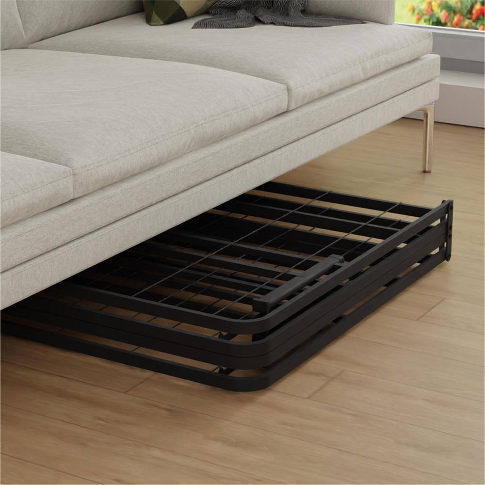 Penn Black Metal Full/Double Platform Bed Frame with Storage