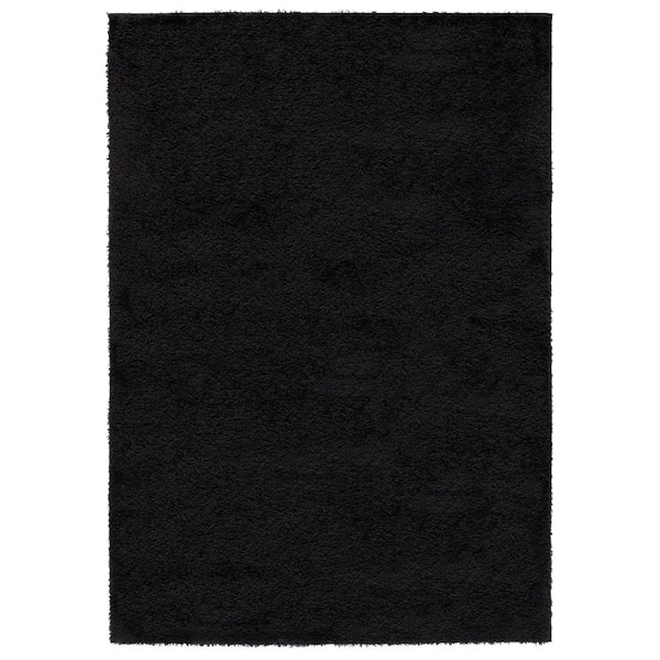 Tahoe 5 ft. x 7 ft. Black Solid Color Area Rug