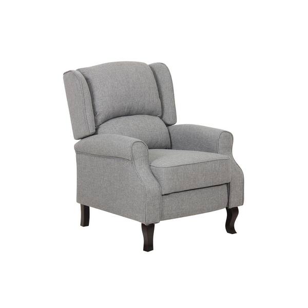 us pride furniture gray modern wingback recliner chair