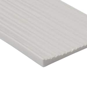 Delphi Blanco White 4.33 in. x 8.66 in. Polished Glass Fluted Subway Wall Tile (6.24 sq. ft./Case)