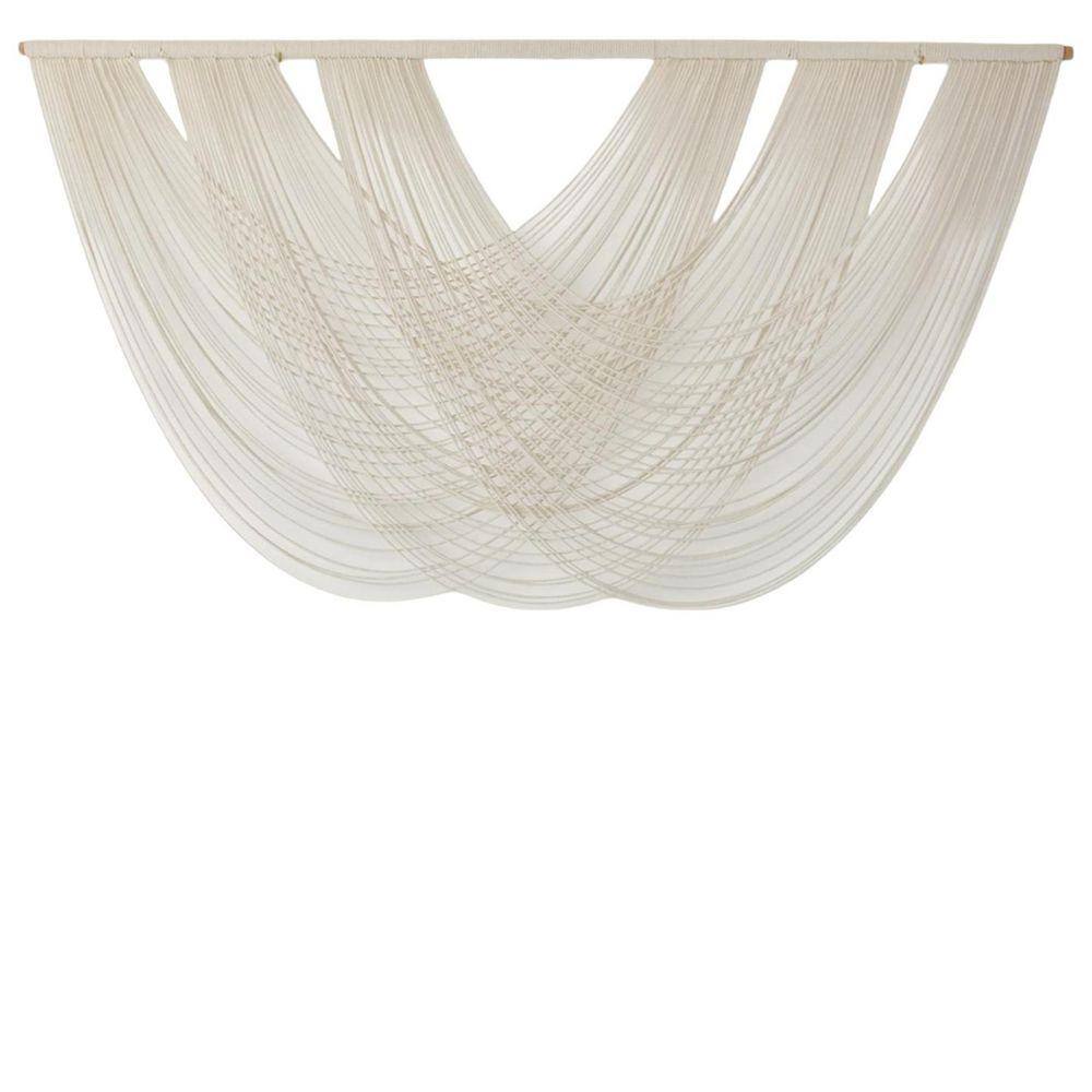 57 in. x 31 in. Large Ivory Macrame Wall Hanging-Boho Cotton Yarn