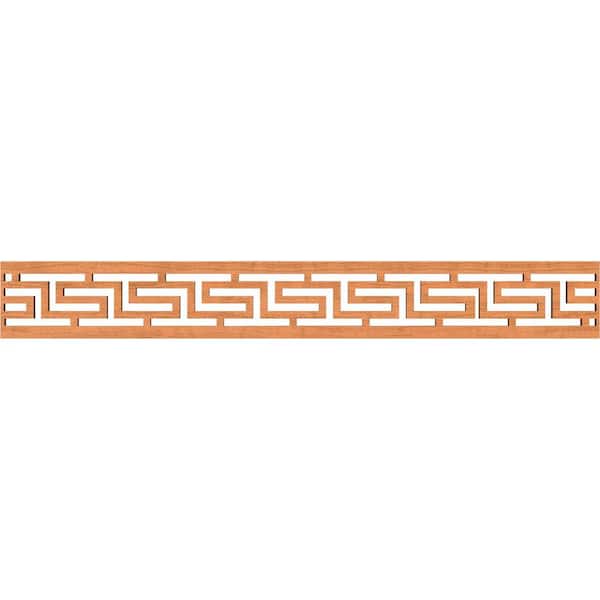 Ekena Millwork Tulum Fretwork 0.375 in. D x 46.5 in. W x 6 in. L Cherry Wood Panel Moulding