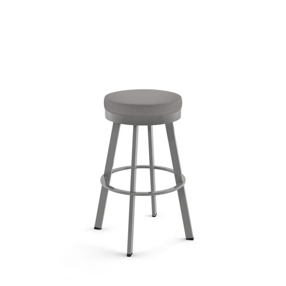 Amisco Swice 26.25 in. Grey Polyester/Metallic Grey Metal Counter Stool