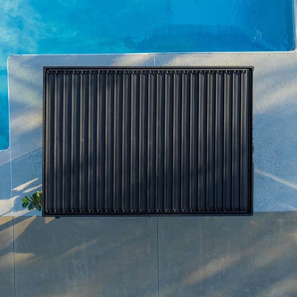 Sarasota Black Steel Louvered Pergola with Canopy