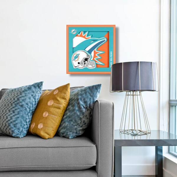 YouTheFan NFL Miami Dolphins 3D Logo Series Wall Art - 12x12