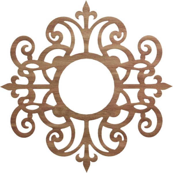 Ekena Millwork 0.25 in. x 36 in. x 36 in. Wood (Walnut) Medallion Moulding