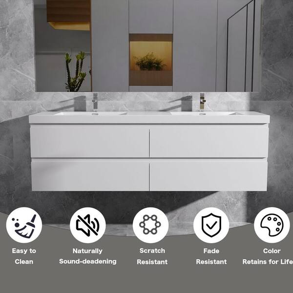 Opvande Alice 72 in. W x 20 in. D x 22 in. H Double Floating