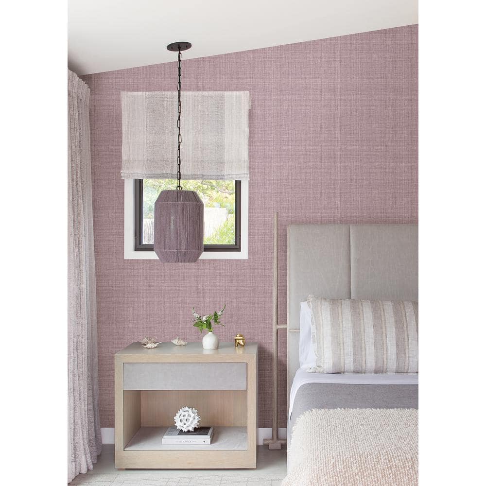 Purple Textured Faux Fabric Peel and Stick Wallpaper