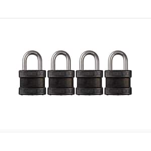 Blackout High Security 1-3/4 in. Keyed Padlock Outdoor Weather Resistant Military-Grade W 1-1/8in. Shackle (4-Pack)
