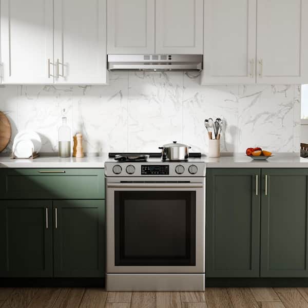 30 in. 300 CFM Ductless Convertible Under Cabinet Range Hood in Stainless Steel with LED Light,Filter and 2-Way Venting