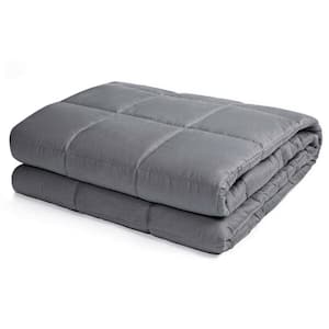Grey Cotton 60 in. x 80 in. 15 lb. Weighted Blanket