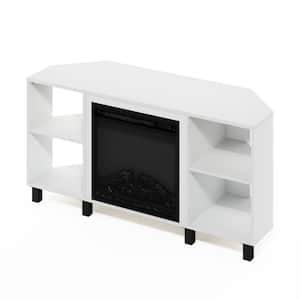 Jensen 46.54 in. Freestanding Wood Electric Fireplace TV Stand in Solid White