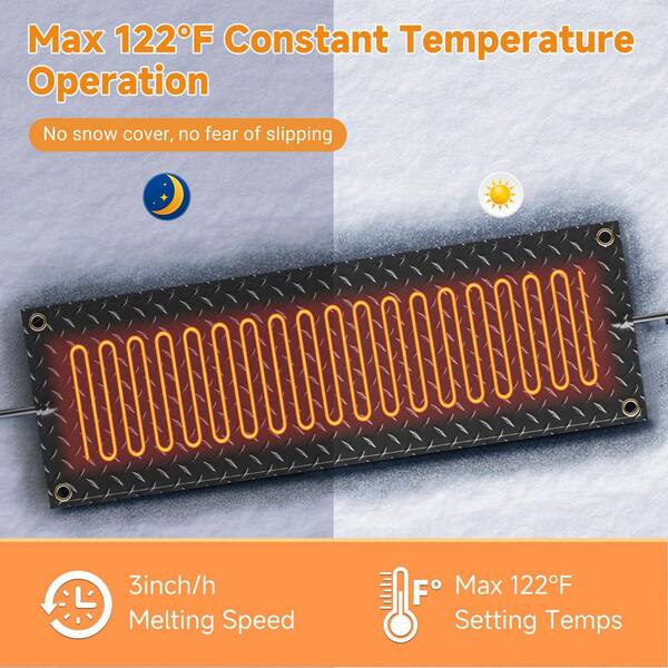 thumbnail image 2 of Snow Melting Mats Outdoor - PVC Winter Heated Track Mat 2 of 11