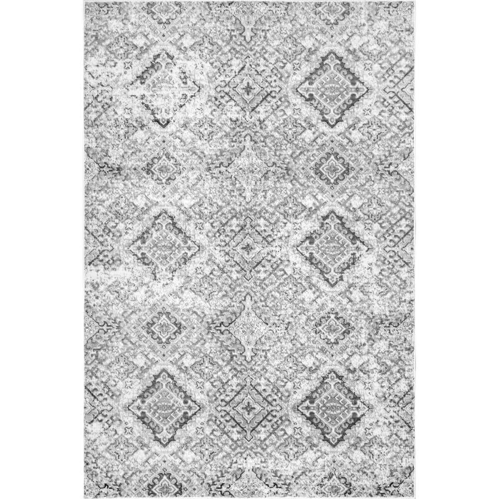 nuLOOM Gretel Vintage Gray 8 ft. x 10 ft. Area Rug LPCT10A8010 The Home Depot