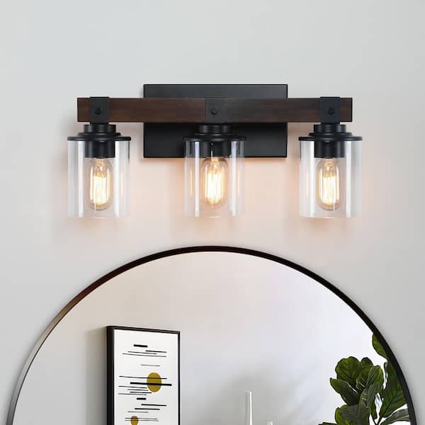 Lasaideal 18.5 in. 3-Light Farmhouse Rustic Vanity Lights Fixture with No Bulbs Included