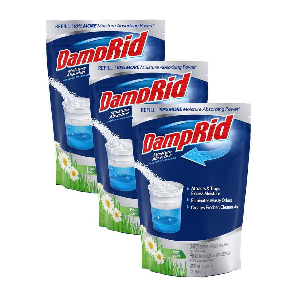Damprid 44 Oz Fresh Scent Refillable Moisture Absorber 3 Pack