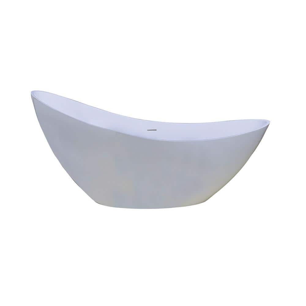 Britta 73 in. Resin Slipper Flatbottom Non-Whirlpool Bathtub in Gloss White price history on PriceWatchPro