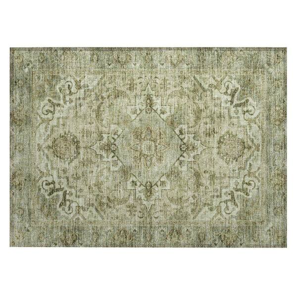 Chantille Machine Washable Indoor/Outdoor Abstract ACN2164 Sage 1 ft. 8 in. x 2 ft. 6 in. Accent Rug