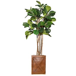 70 in. Artificial Fig Tree with Stylish Fiberstone Planter