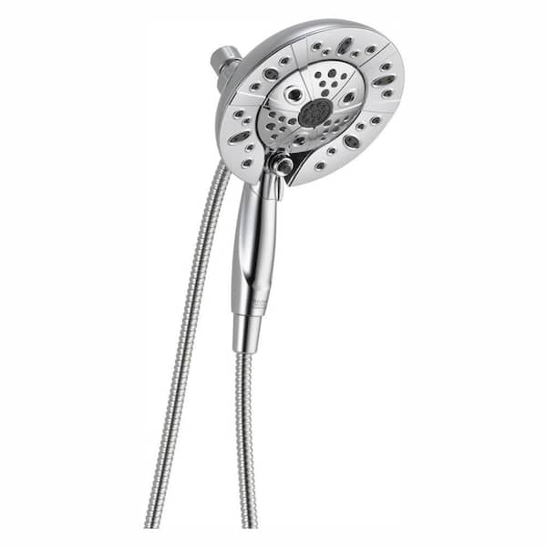 Delta In2ition Two-in-One 5-Spray 6.9 in. Dual Wall Mount Fixed and Handheld H2Okinetic Shower Head in Chrome