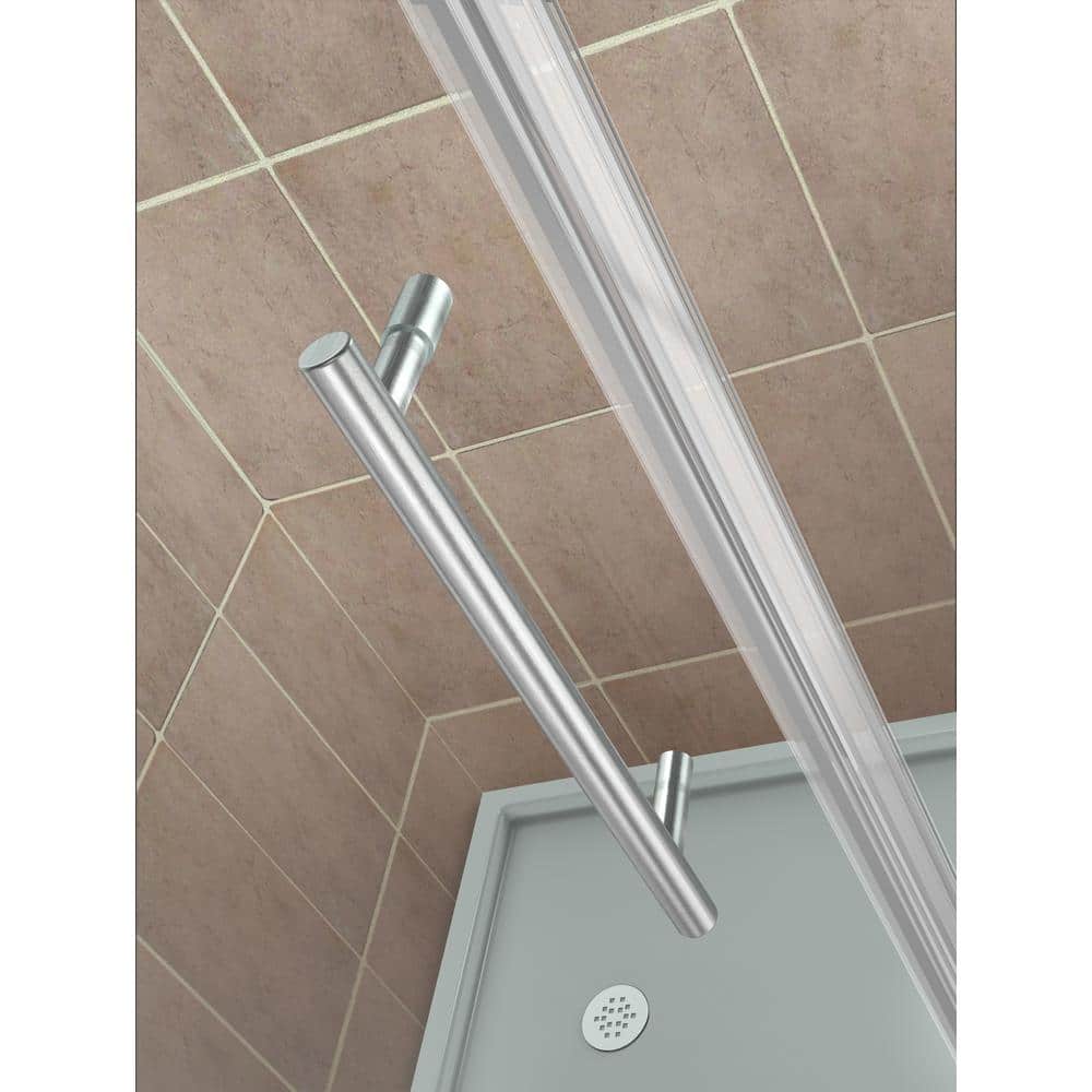Bromley GS 58" x 72" Frameless Stainless Steel Hinged Shower Enclosure