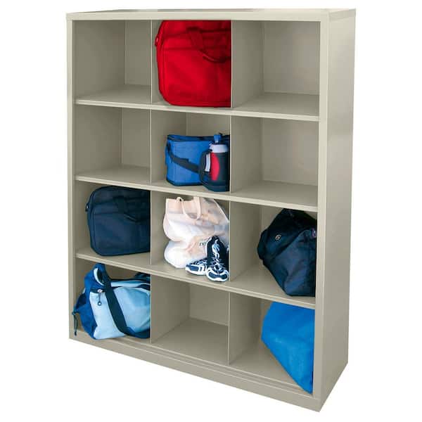Steel 12-Cube Organizer in Putty (66 in. H x 46 in. W x 18 in. D)