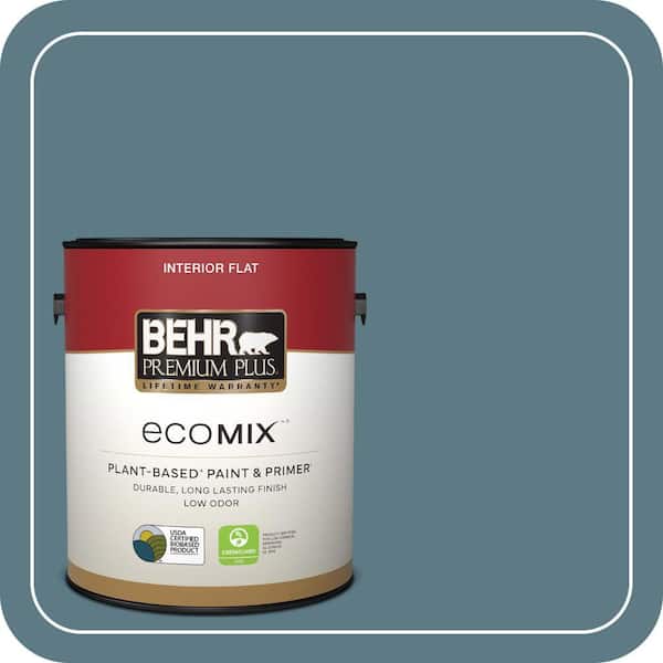 1 gal. #ECC-54-2 Country Lake Flat EcoMix Plant-Based Interior Paint & Primer