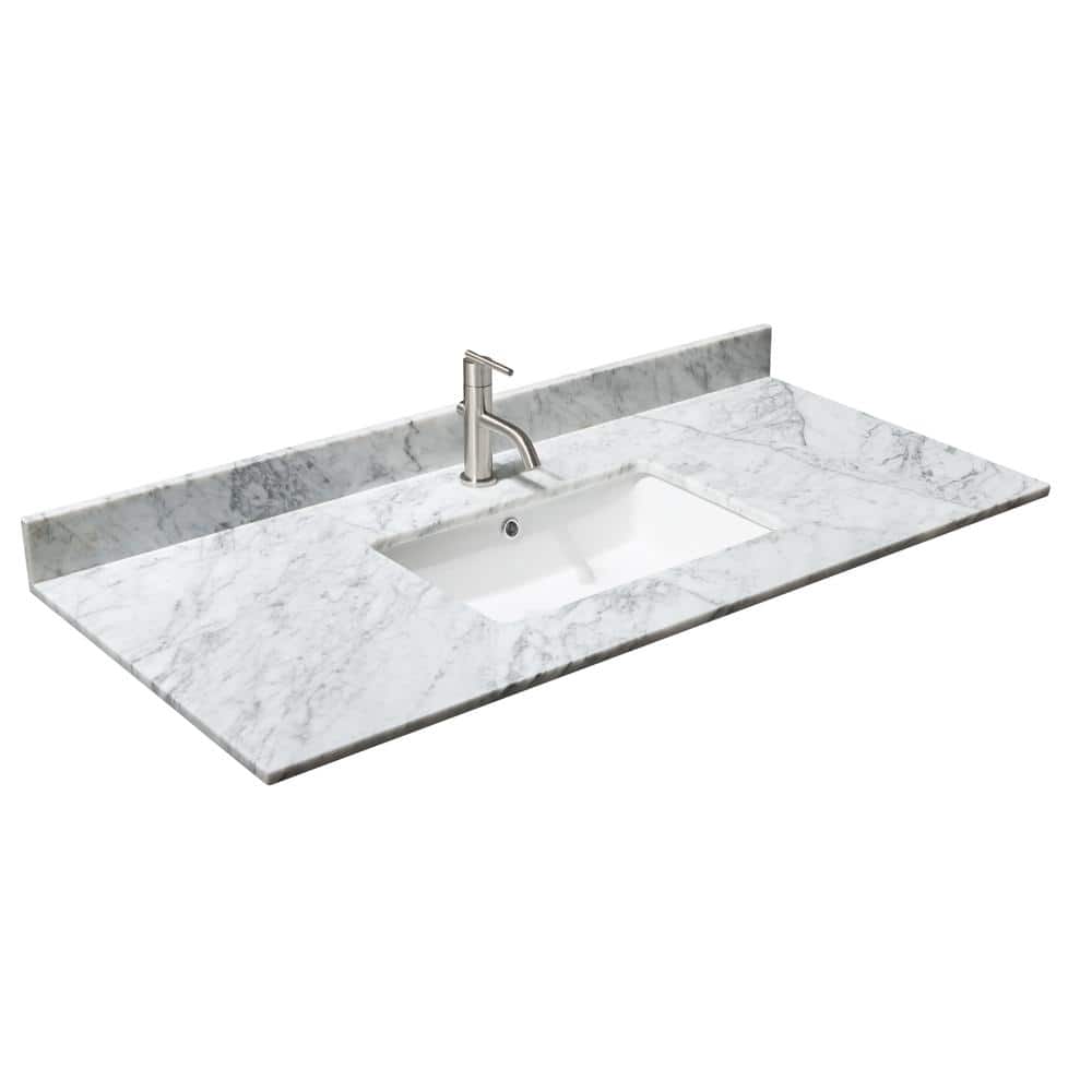 Wyndham Collection 48 in. W x 22 in. D Marble Single Basin Vanity Top ...