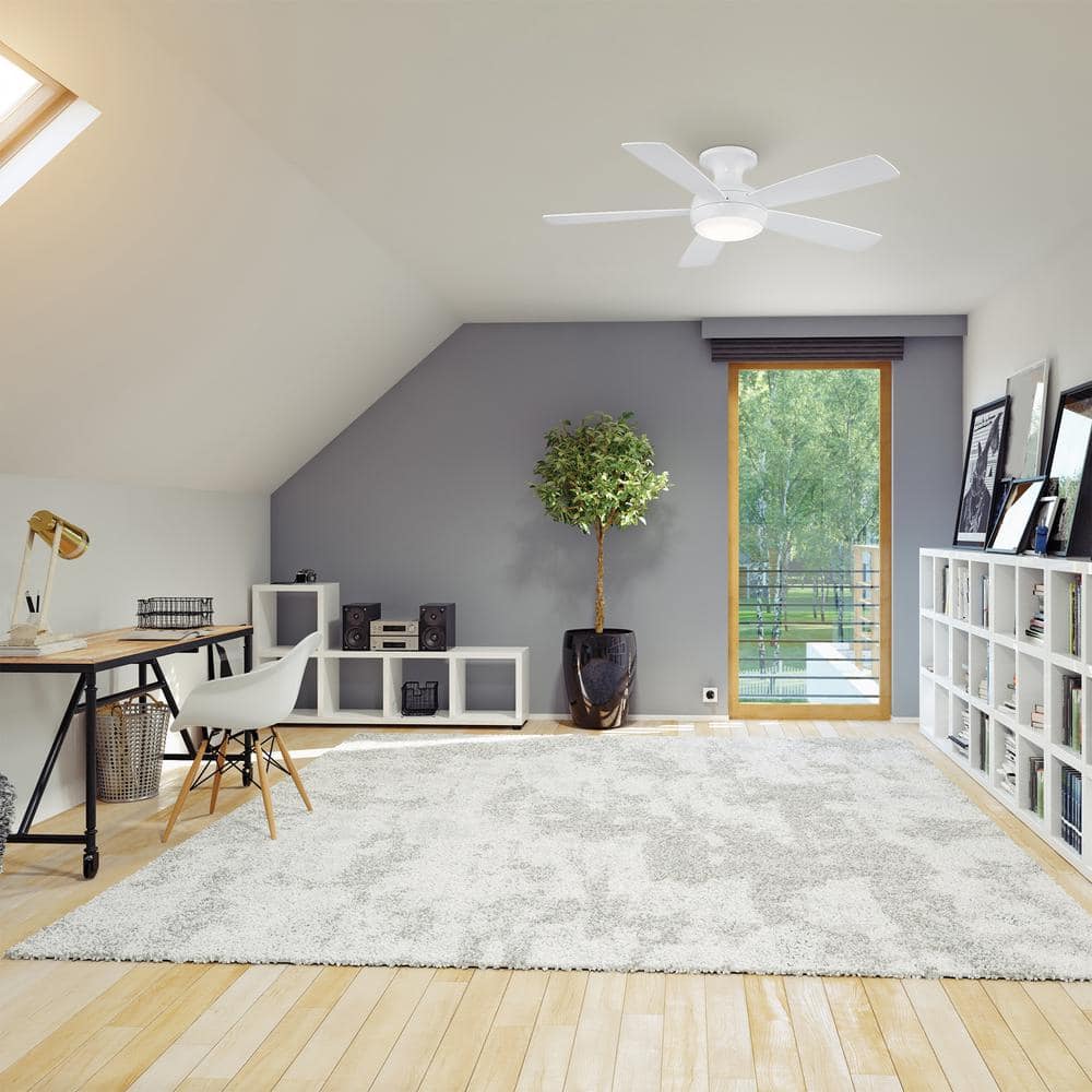 Odyssey 52" Matte White Smart Ceiling Fan with LED Light and Remote