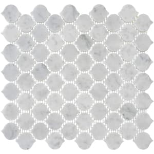 Dayberry Wheat Gray 11-7/8 in. x 11-3/8 in. Arabesque Smooth Matte Natural Stone Mosaic Tile (4.7 sq. ft./Case)