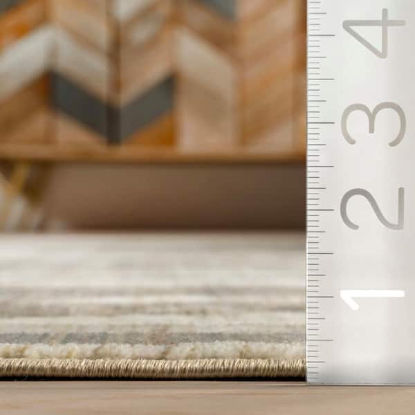 Bheri Abstract Beige 8 ft. x 10 ft. Area Rug