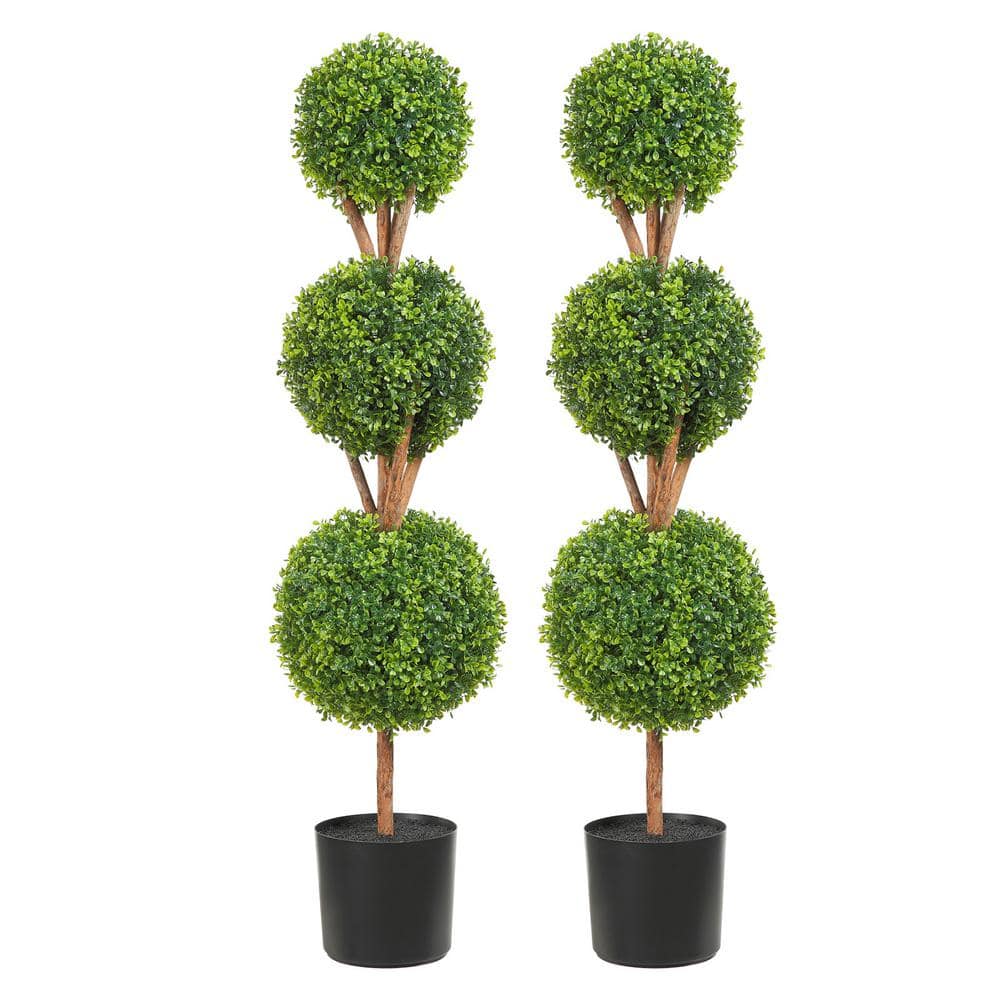 SKYSHALO Artificial Topiaries Boxwood Trees 48 in. Tall