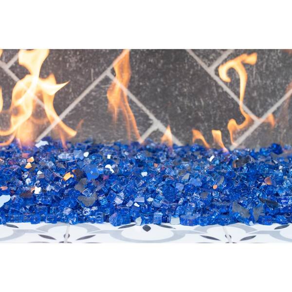 MSI 0.25 cu. ft. 0.5 in. 20 lbs. Quantum Saphire Blue Fire Glass Pebbles  LHDBLUE.5CU20 - The Home Depot