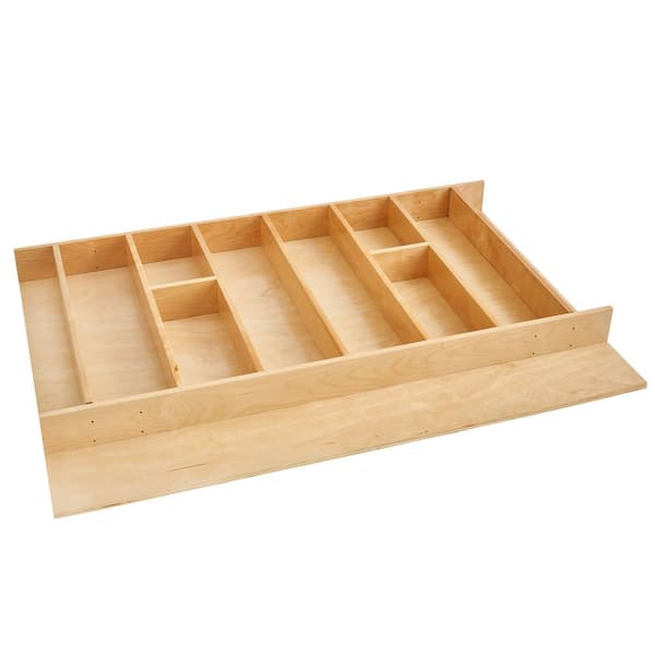 Rev-A-Shelf Natural Maple Wood Wood Trim-to-Fit Drawer Organizer Insert, 33.13 x 22 in.