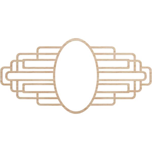 Ekena Millwork 28 in. x 14 in. x 1/4 in. Elizabeth Wood Fretwork Pierced Ceiling Medallion, Alder