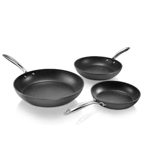 Professional 3-Piece Aluminum Ultra-Nonstick Hard Anodized Diamond Infused Fry Pan Set (8 in., 10 in., 12 in.)
