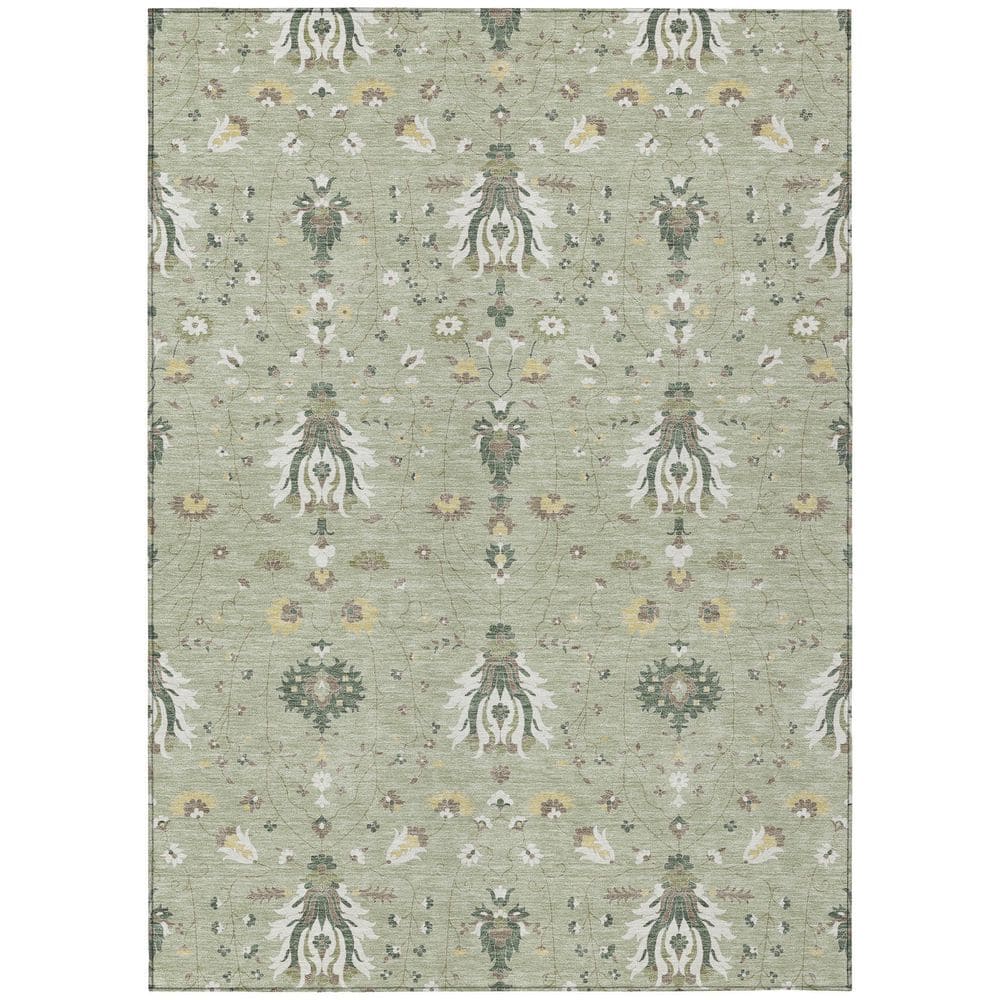 Chantille Machine Washable Indoor/Outdoor Abstract ACN2842 Celery 3 ft. x 5 ft. Area Rug price history on PriceWatchPro