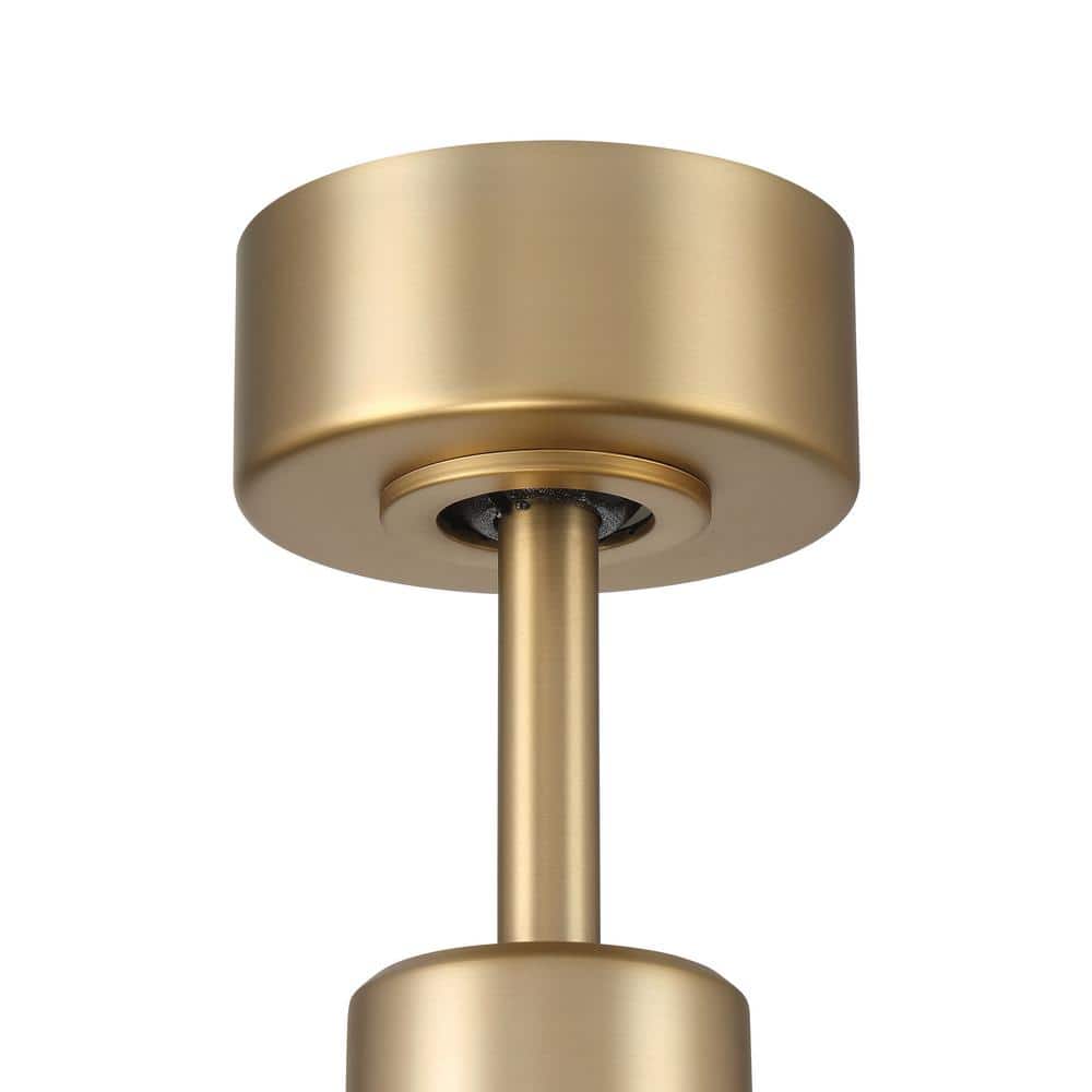 54" Satin Brass and Black Modern Ceiling Fan with Remote