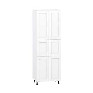 Milton 30 in. W x 24 in. D x 89.5 in. H Assembled Shaker Pantry Kitchen Cabinet in Bright White with 5-Shelves