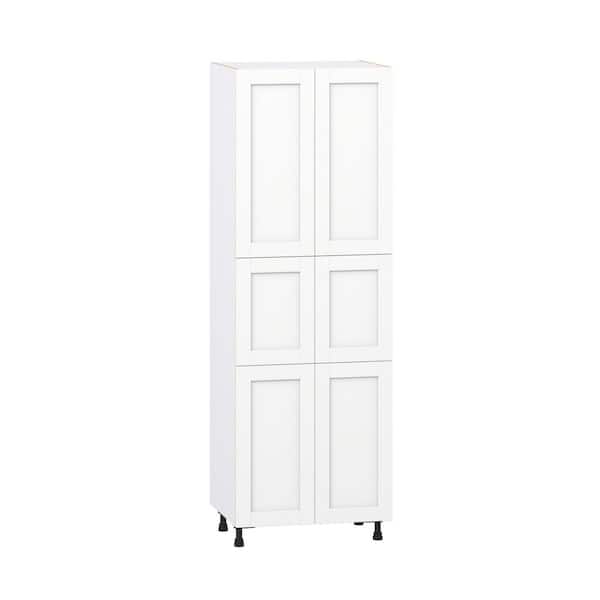 Milton 30 in. W x 24 in. D x 89.5 in. H Assembled Shaker Pantry Kitchen Cabinet in Bright White with 5-Shelves