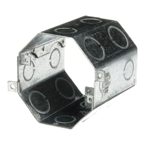 Octagon Concrete Box, 47 cu. in., 4 in. Dia x 4 in. D, 1/2 in. and 3/4 in. Knockouts